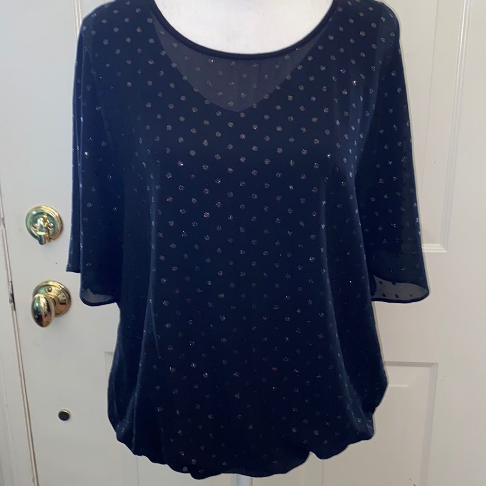 AGB Glitter top Black M